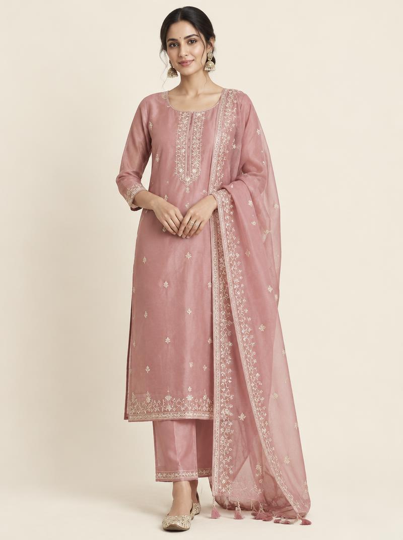 Gulab Chanderi Suit